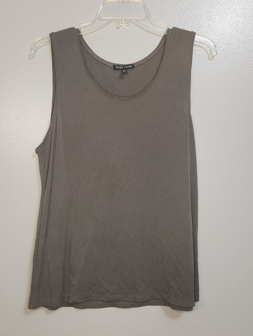 Eileen Fisher Brown Scoop Neck A-Line Tank